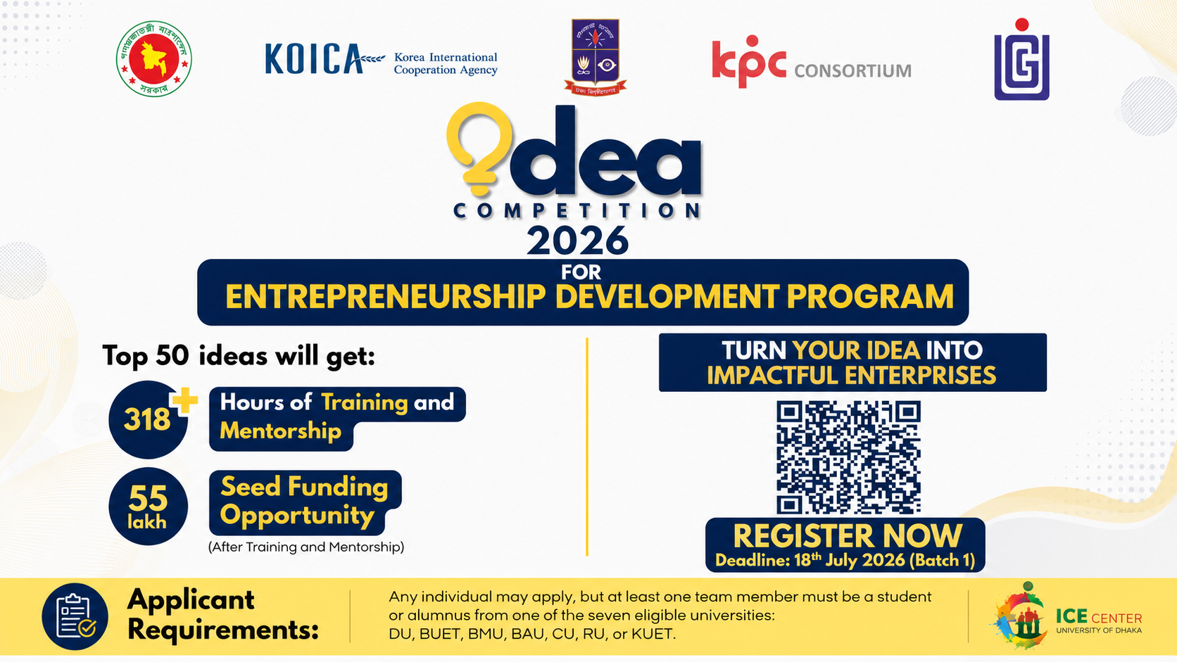 Idea Competition 2026 Invites Bangladeshi Students and Graduates to Transform Innovative Ideas into Impact Ventures
