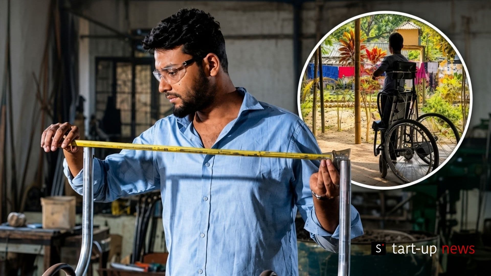 Bangladesh-made standing wheelchair offers affordable mobility.